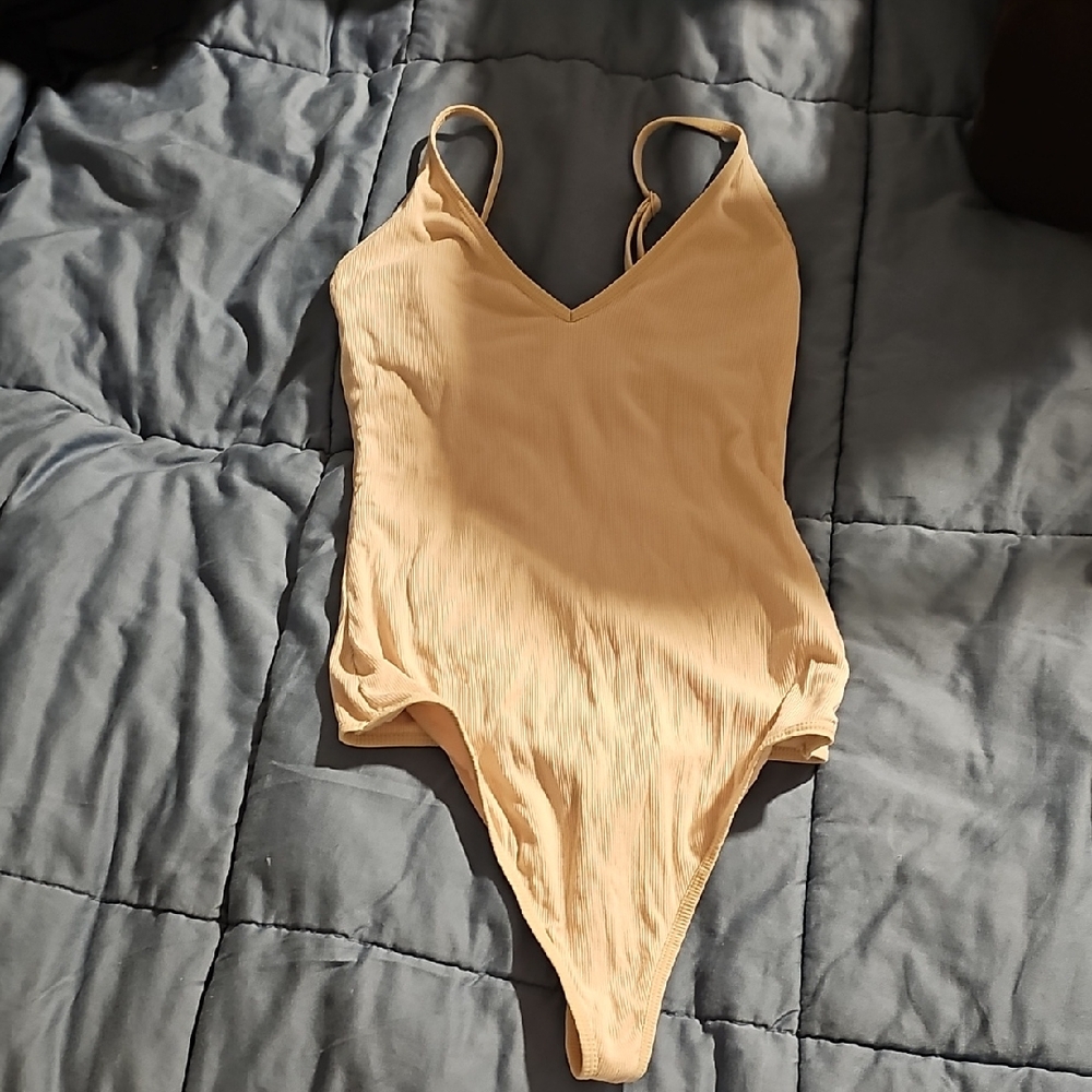 Talula Cream Ribbed Bodysuit